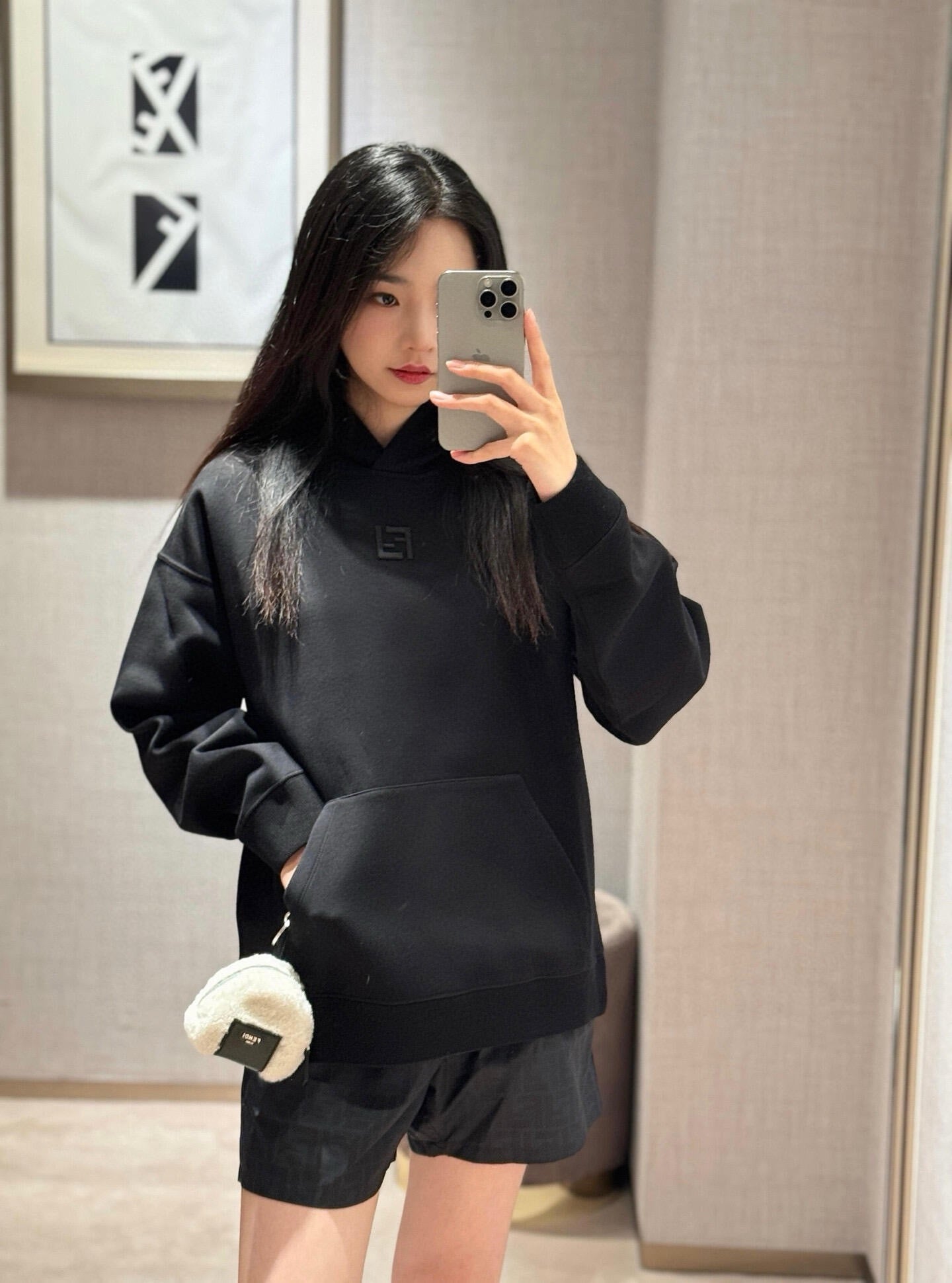 체인2호 / 펜디 면 후드티 블랙