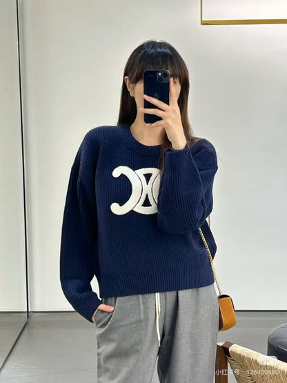 체인2호 / 셀린느 라운드넥 니트 네이비