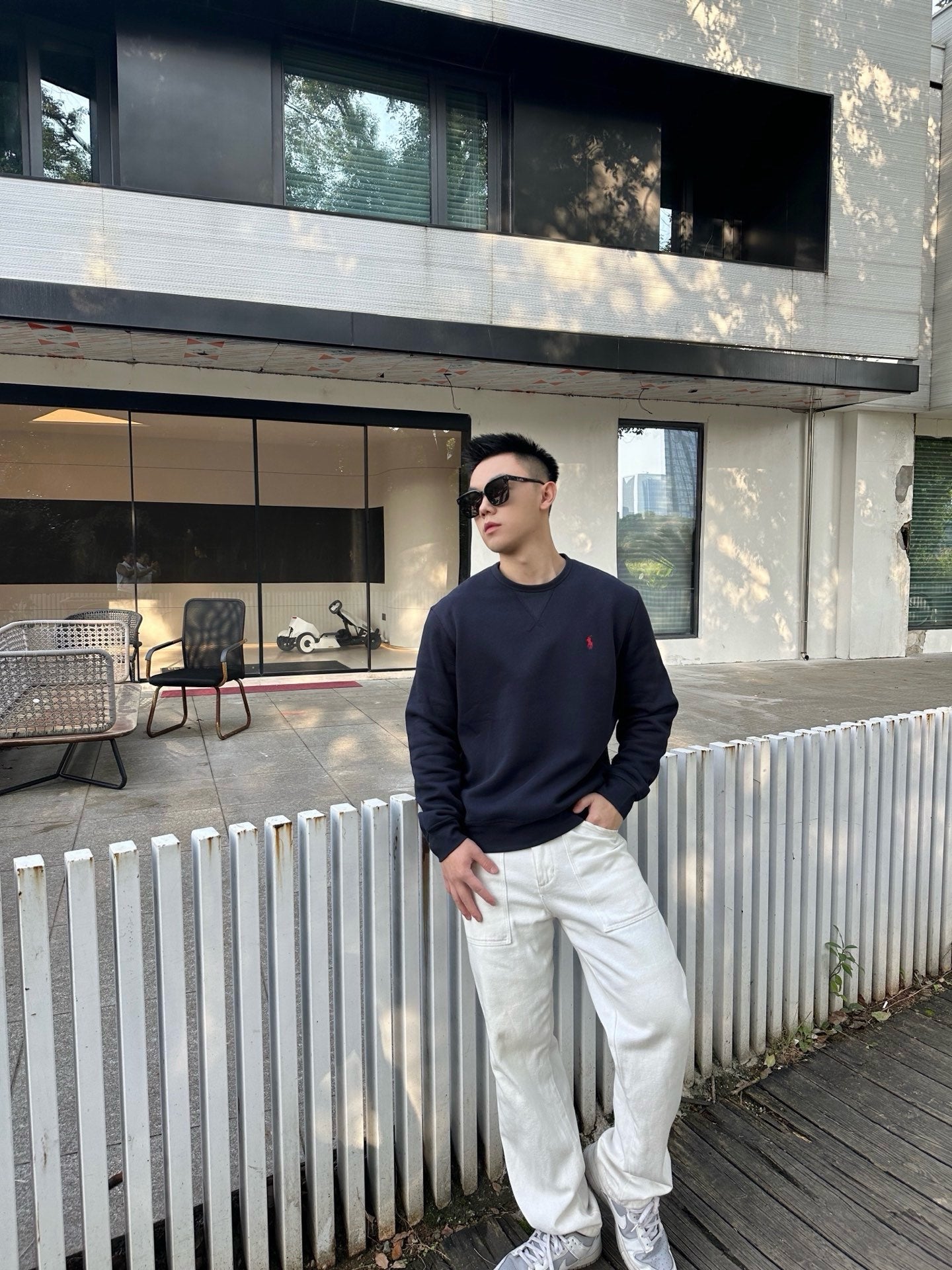 체인2호 / 폴로 로고 자수 단색 라운드 맨투맨