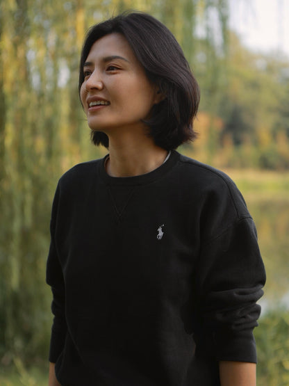 체인2호 / 폴로 로고 자수 단색 라운드 맨투맨