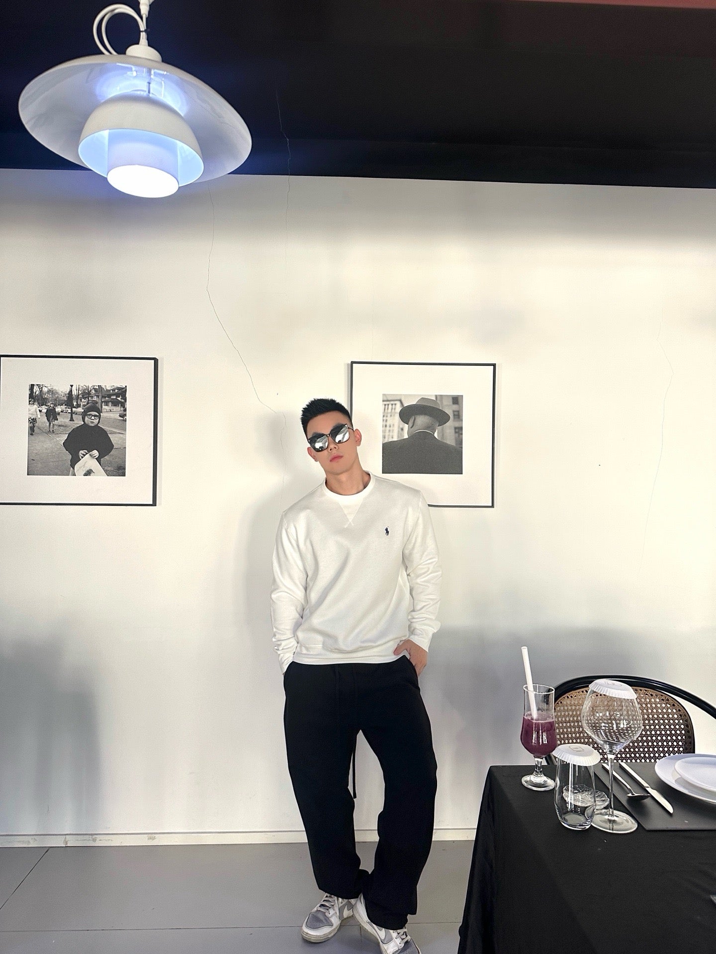 체인2호 / 폴로 로고 자수 단색 라운드 맨투맨