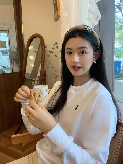 체인2호 / 폴로 로고 자수 단색 라운드 맨투맨