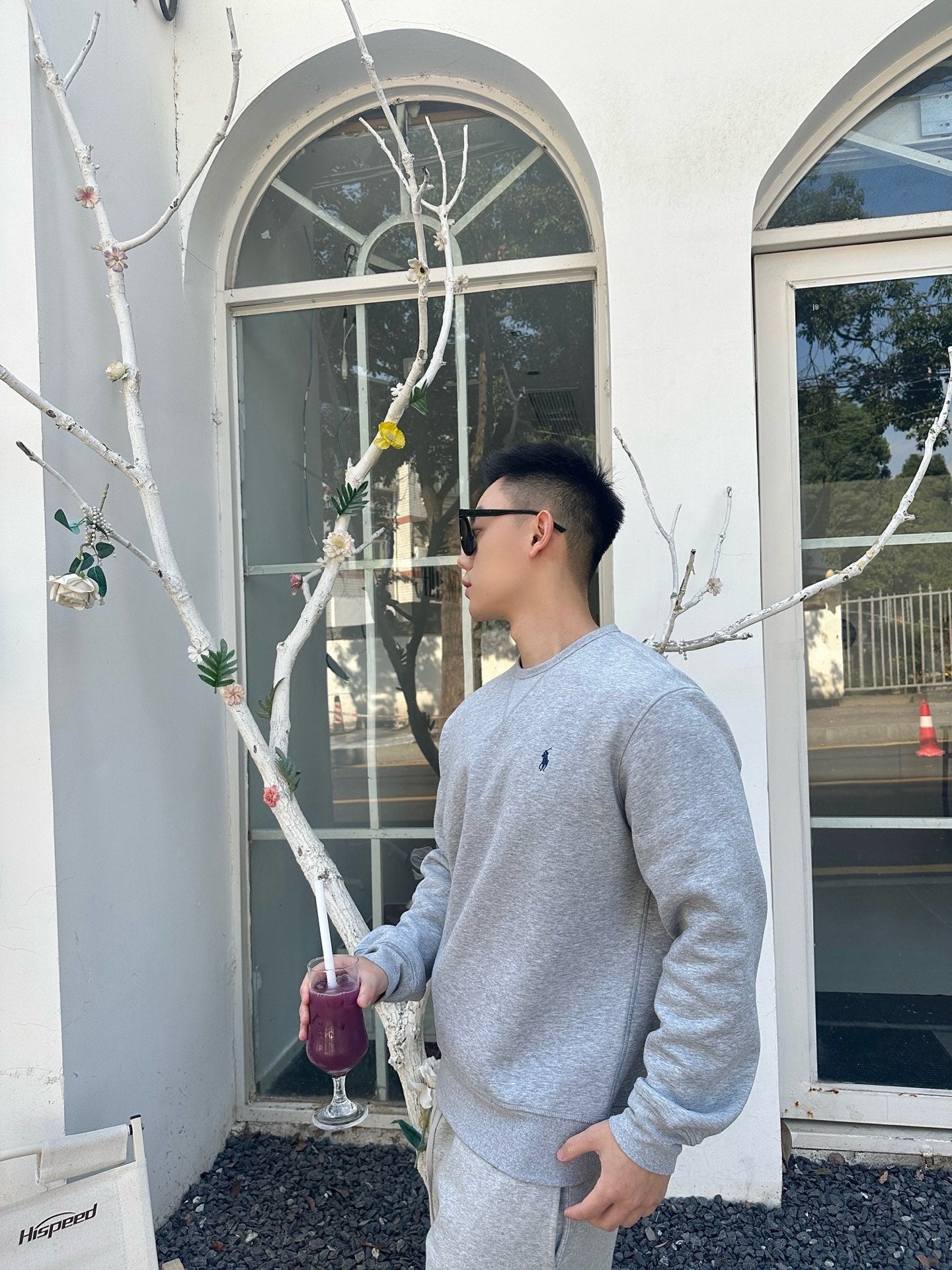 체인2호 / 폴로 로고 자수 단색 라운드 맨투맨
