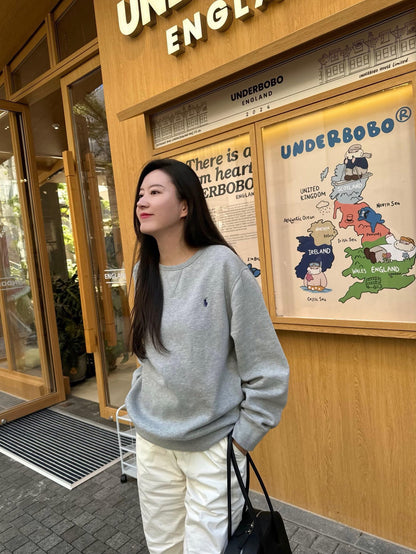 체인2호 / 폴로 로고 자수 단색 라운드 맨투맨
