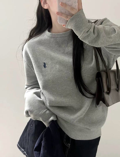 체인2호 / 폴로 로고 자수 단색 라운드 맨투맨