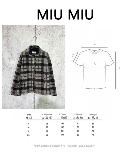 체인2호 / 미우미우 체크 지퍼 기모 자켓