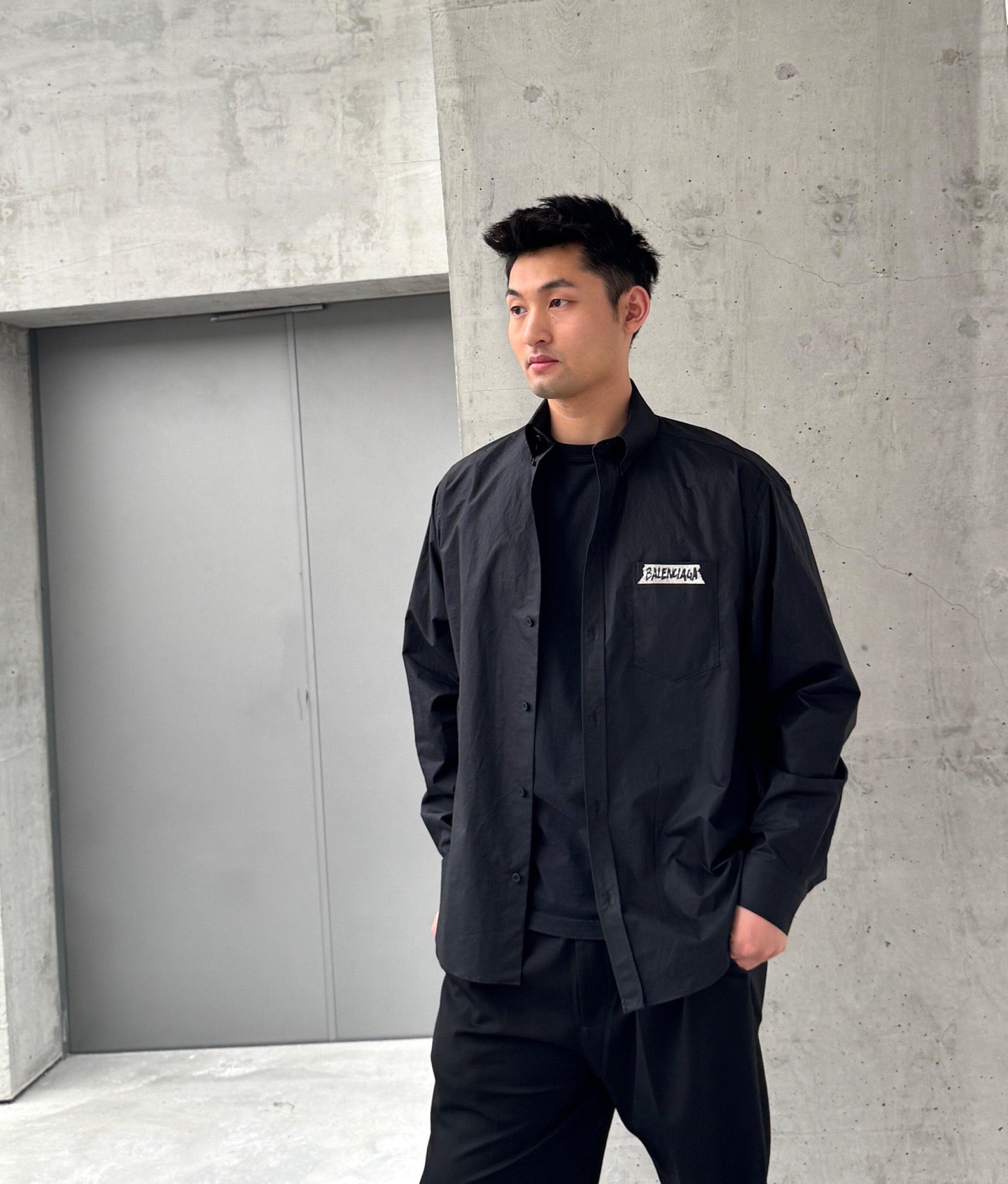 체인1호 / 발렌시아가 프린트 셔츠 블랙