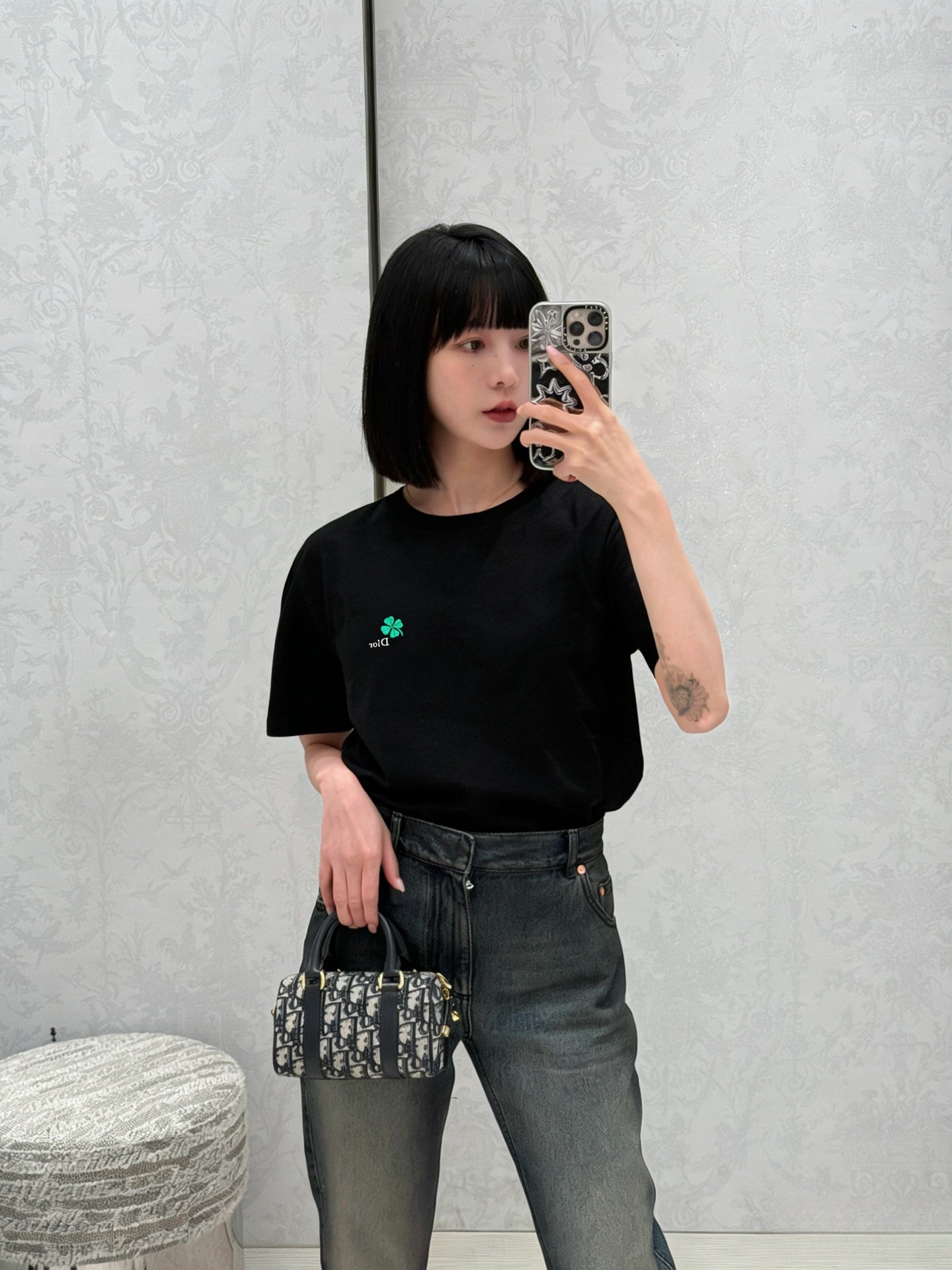 체인1호 / 디올 네잎클로버 반팔 티셔츠