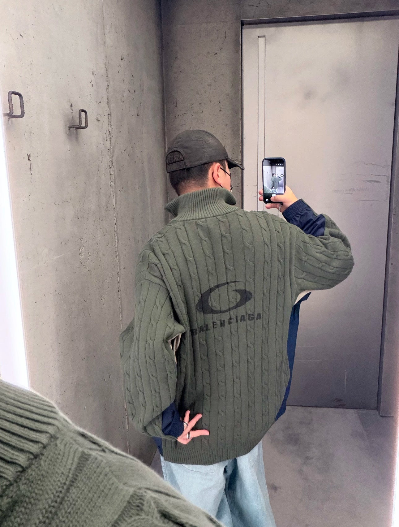 GTR / 발렌시아가 지퍼 니트 가다건 그린