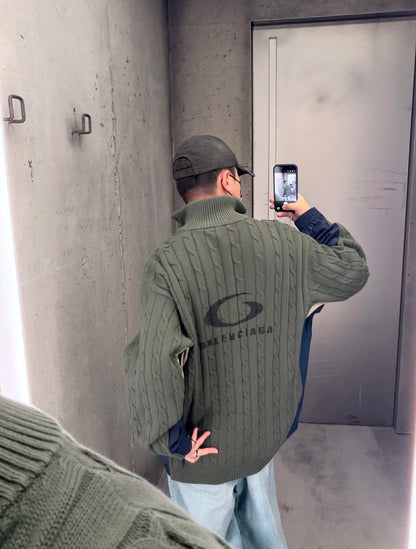 GTR / 발렌시아가 지퍼 니트 가다건 그린