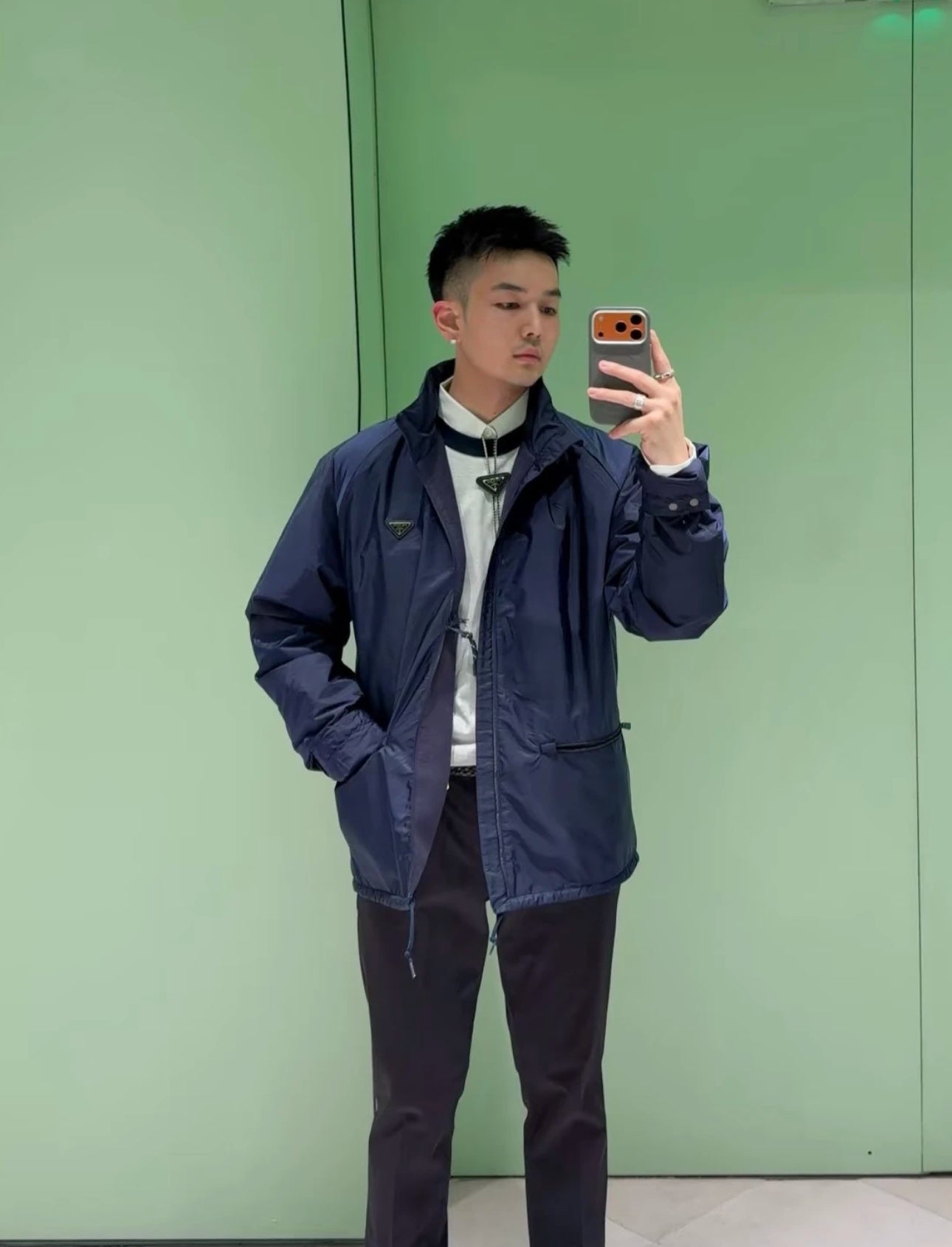 GTR / 프라다 나일론 기모 자켓
