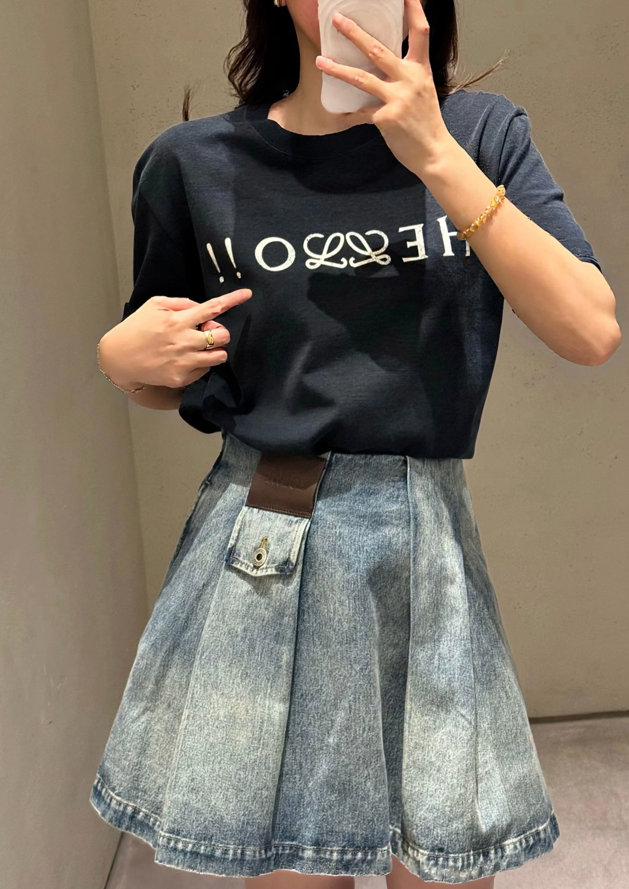 GTR / 로에베 알파벳 자수 반팔 티셔츠