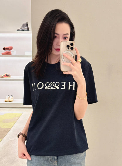 GTR / 로에베 알파벳 자수 반팔 티셔츠