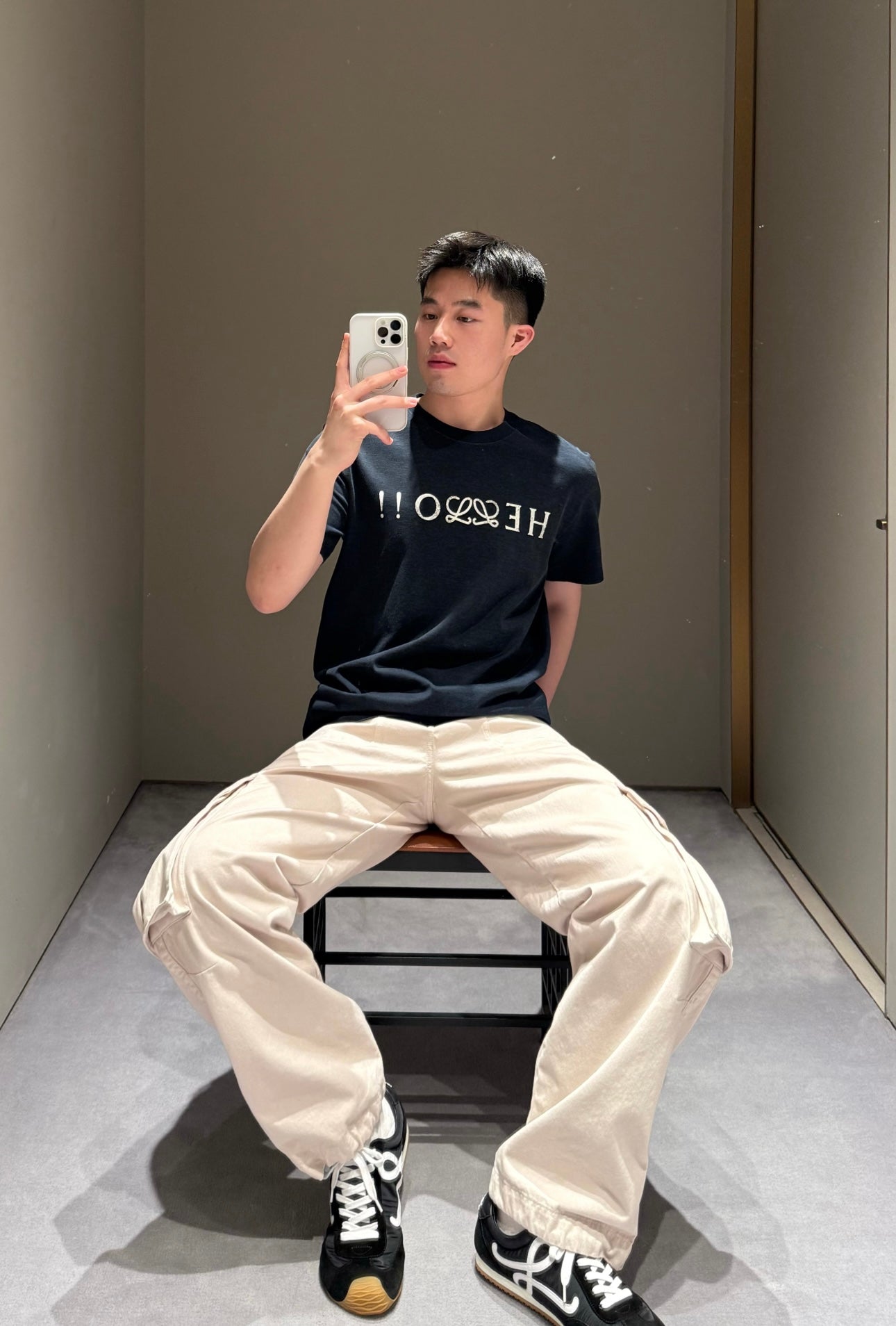 GTR / 로에베 알파벳 자수 반팔 티셔츠