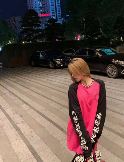 GTR / 크롬하츠 블랙 핑크 긴팔 티셔츠