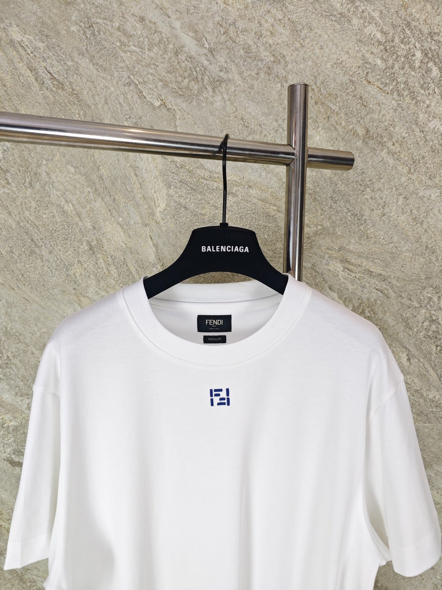 GTR / 펜디 더블 F 자수 라운드 반팔 티셔츠