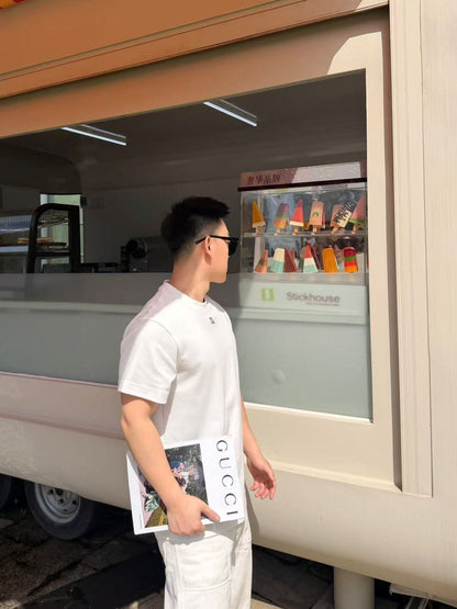 GTR / 펜디 더블 F 자수 라운드 반팔 티셔츠