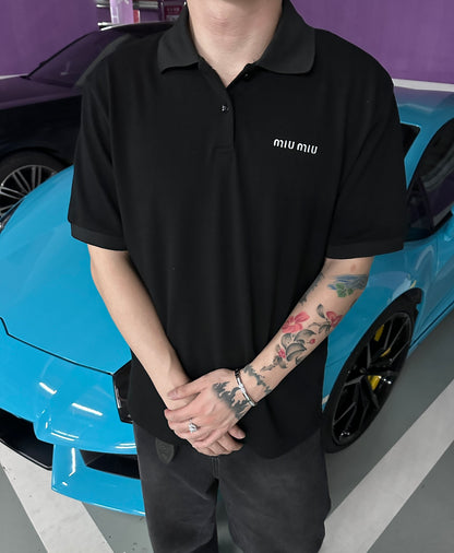 GTR / 미우미우 자수 알파벳 폴로 반팔 셔츠
