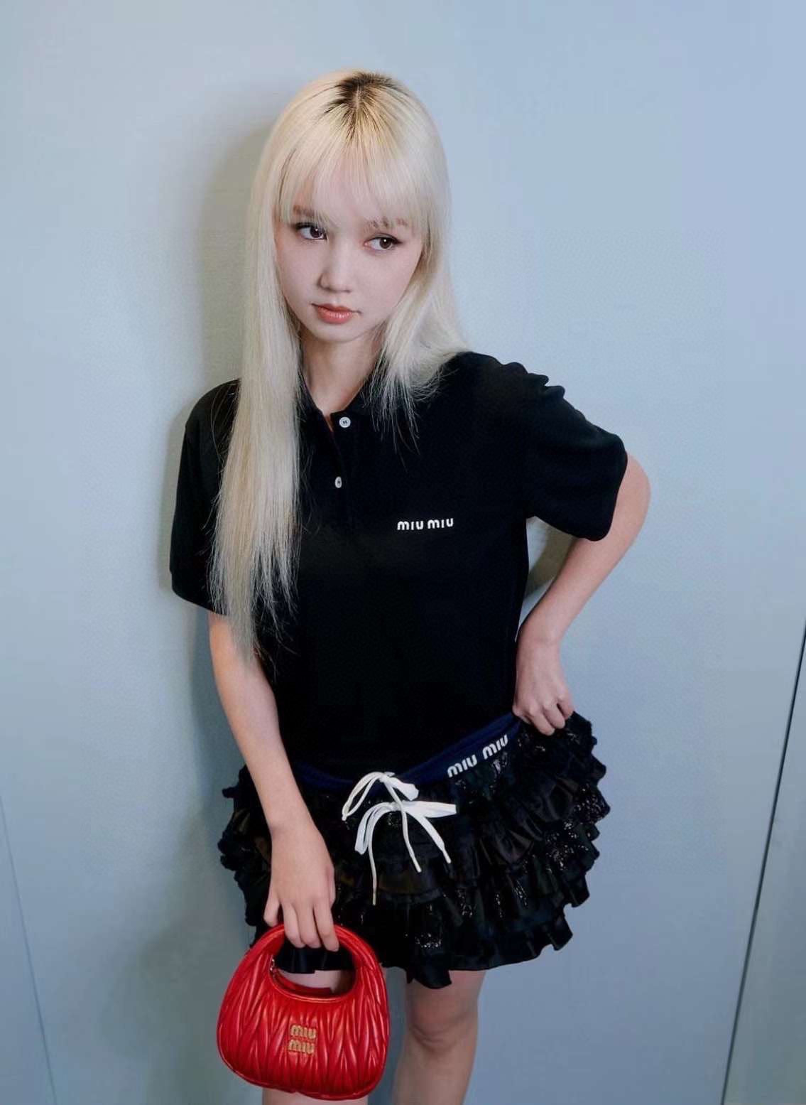 GTR / 미우미우 자수 알파벳 폴로 반팔 셔츠
