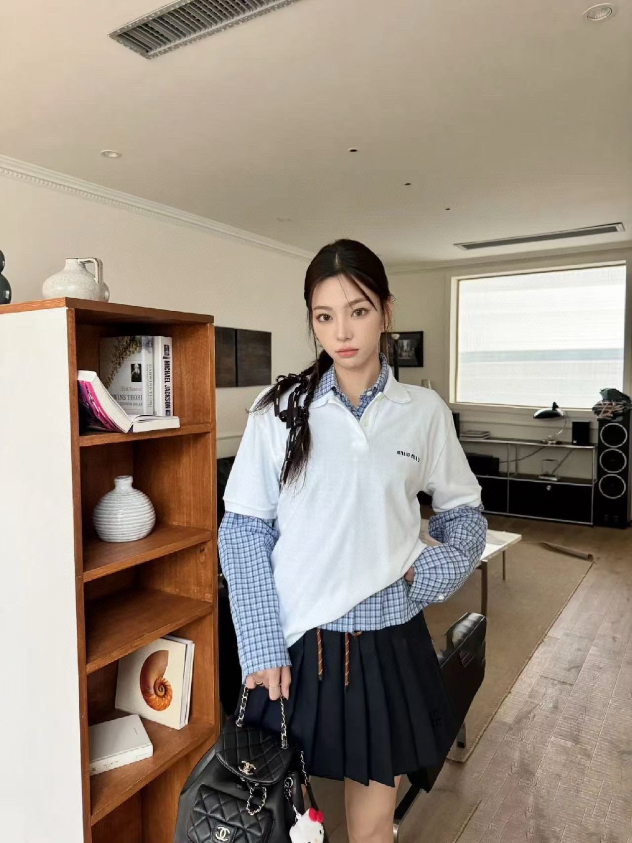 GTR / 미우미우 자수 알파벳 폴로 반팔 셔츠