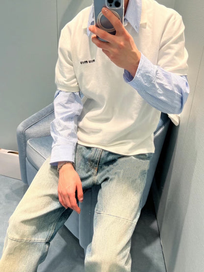 GTR / 미우미우 자수 알파벳 폴로 반팔 셔츠