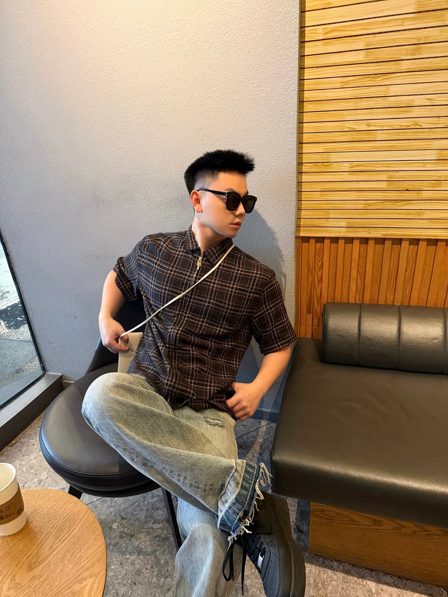 GTR / 크롬하츠 체크 반팔 셔츠