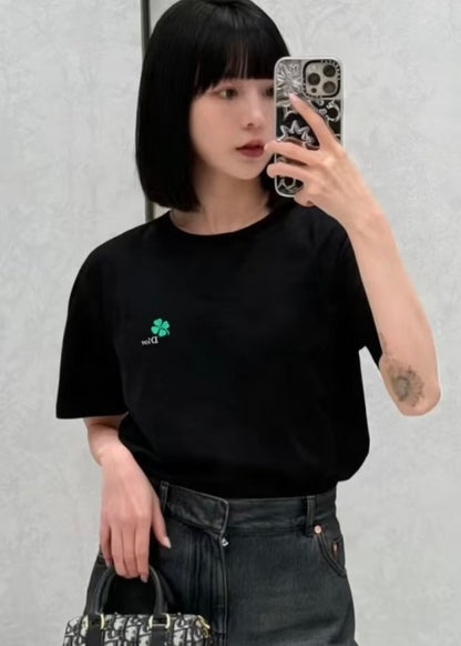 BVG / 디올 네잎클로버 면 반팔 티셔츠