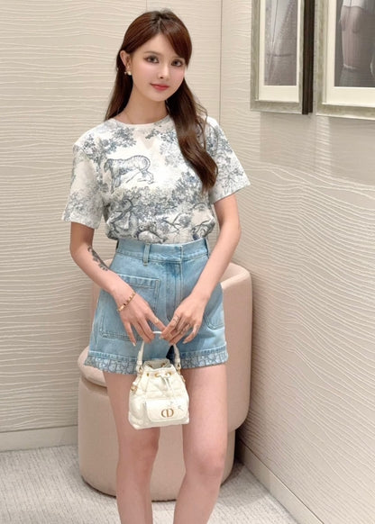 BVG / 디올 하늘색 면 데님 반바지