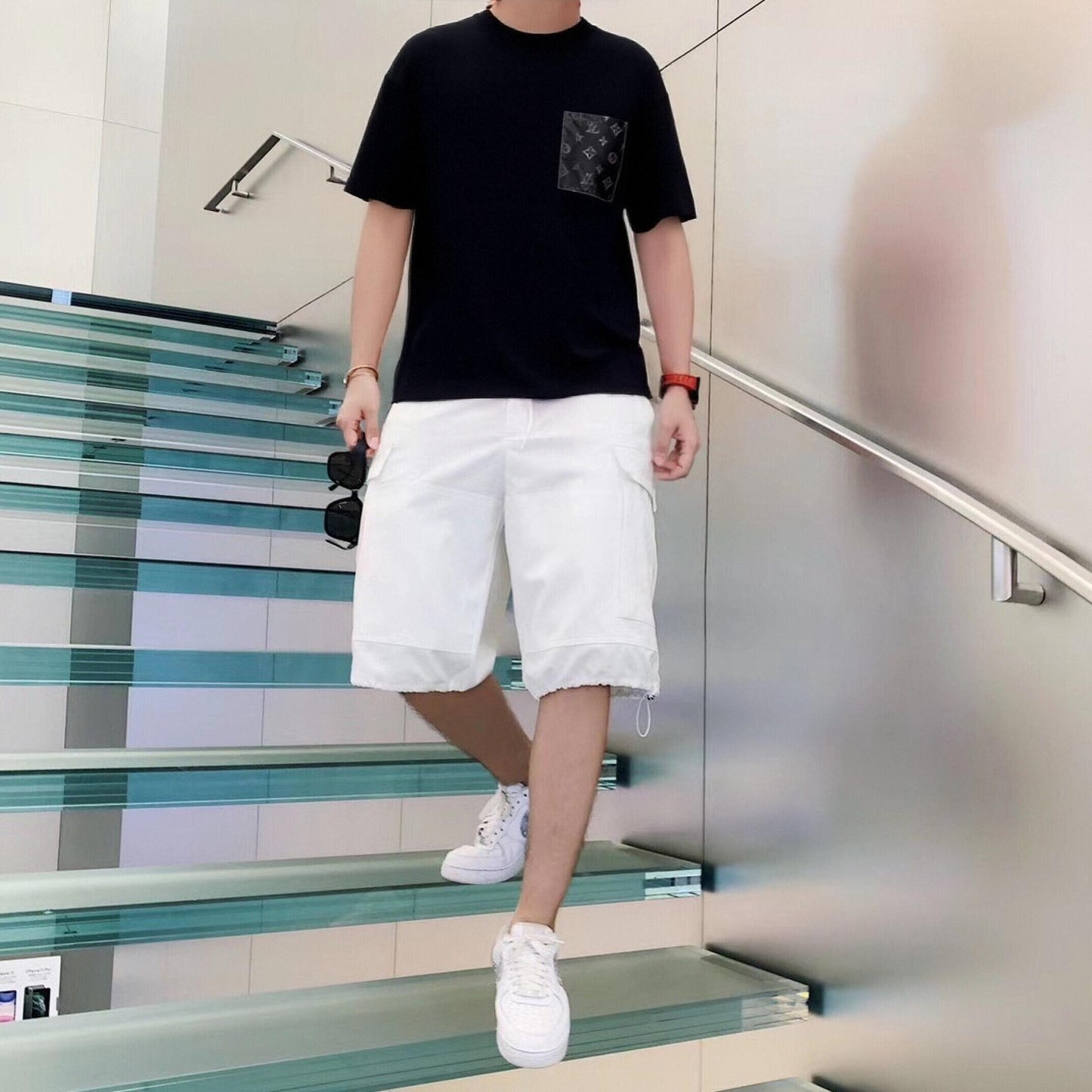 BVG / 루이비통 신상 조립식 포켓 니트 반팔 셔츠