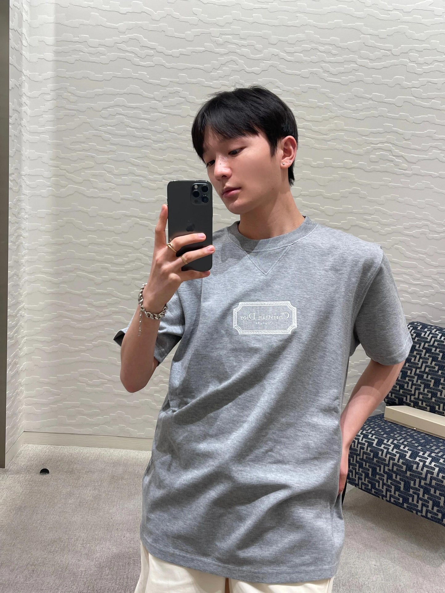 BVG / 디올 워터솔루블 자수 로고 티셔츠