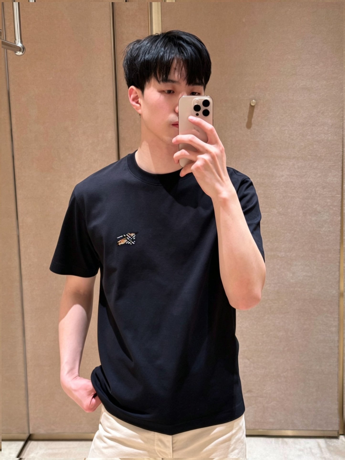 BVG / 버버리 체크 칫솔자수 반팔 티셔츠