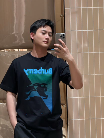 BVG / 버버리 기사 패턴 면 티셔츠