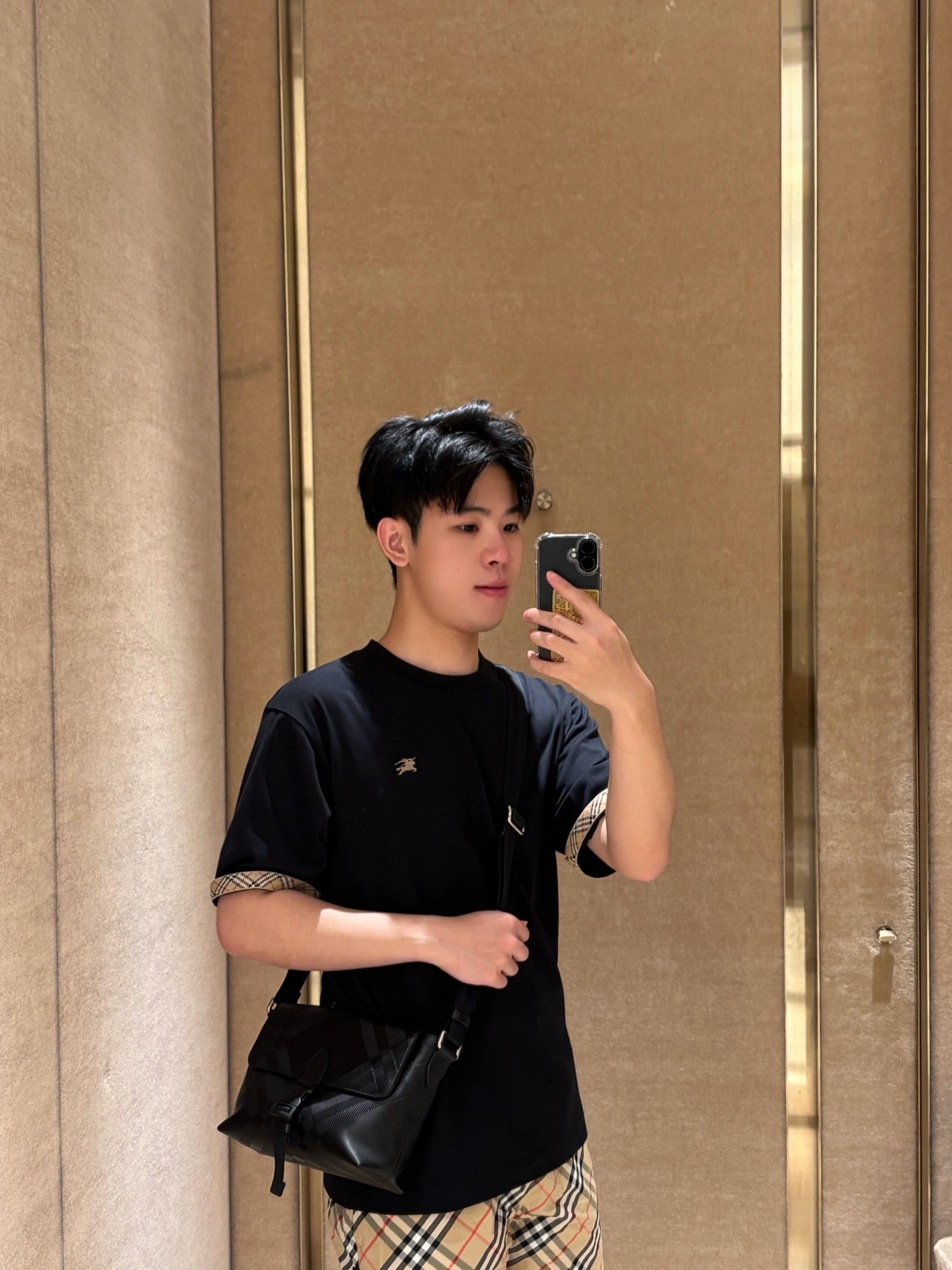 BVG / 버버리 체크 장식 면 티셔츠