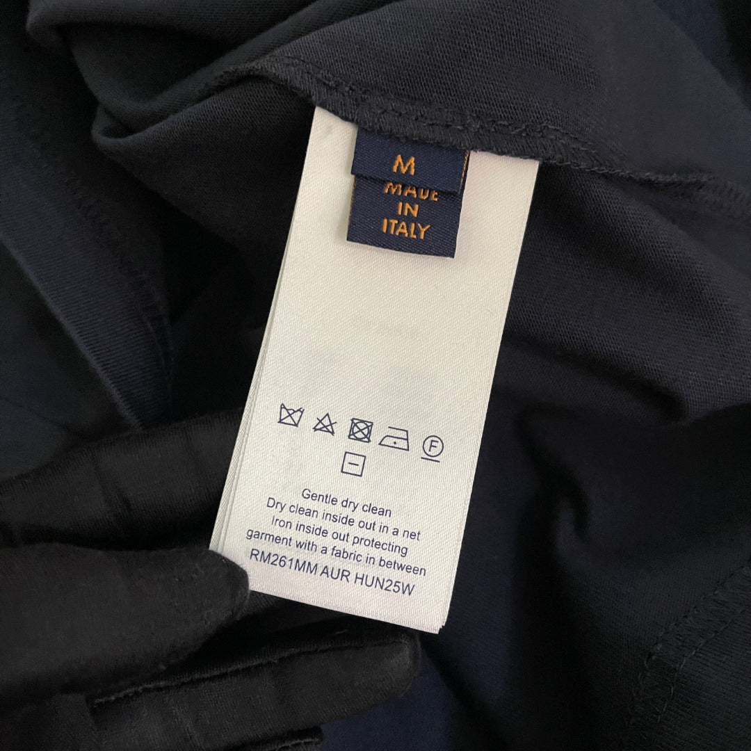 BVG / 루이비통 데님 패치 자수 반팔 티셔츠