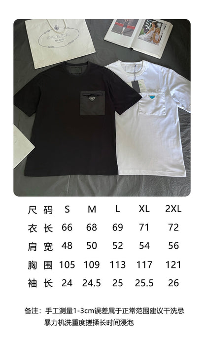 BVG / 프라다 삼각 라벨 포켓 반팔 티셔츠