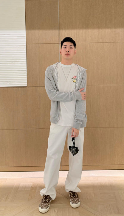 BVG / 디올 가슴 꽃 패턴 반팔 티셔츠