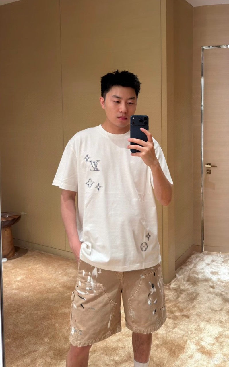 BVG / 루이비통 컬러대비 자수 화문 반팔 티셔츠