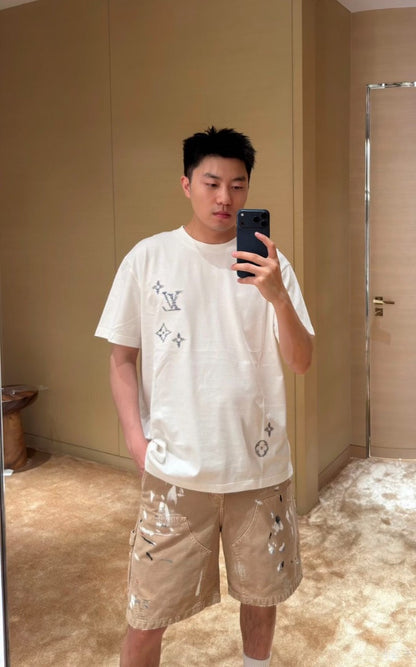 BVG / 루이비통 컬러대비 자수 화문 반팔 티셔츠