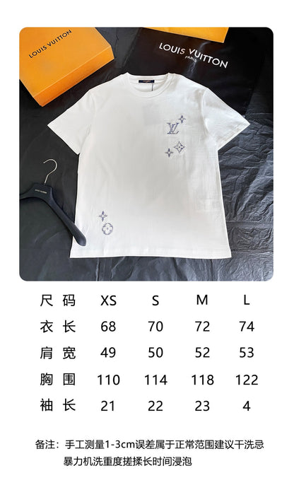 BVG / 루이비통 컬러대비 자수 화문 반팔 티셔츠