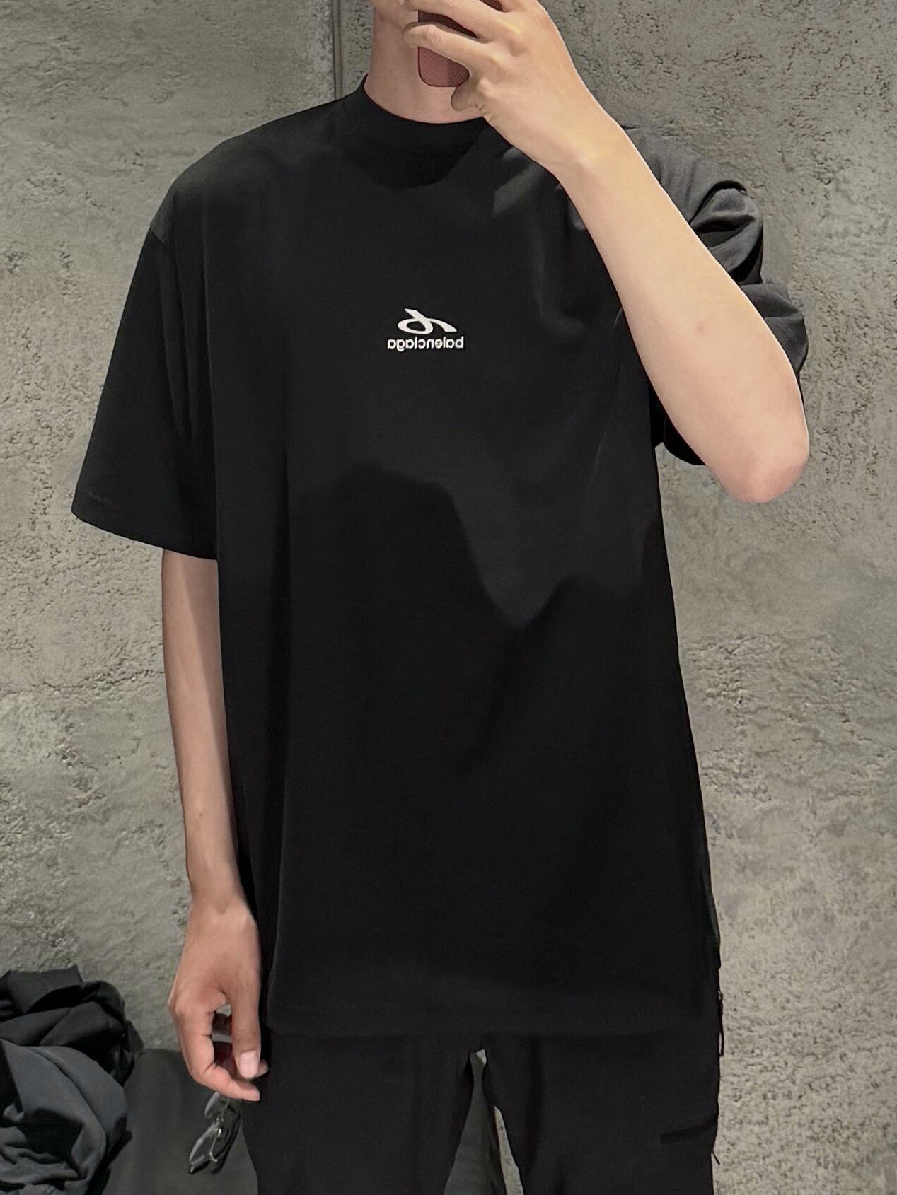 BVG / 발렌시아가 반사 링 로고 레터링 반팔 티셔츠