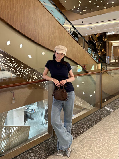 BVG / 루이비통 모자이크 자수 반팔 티셔츠