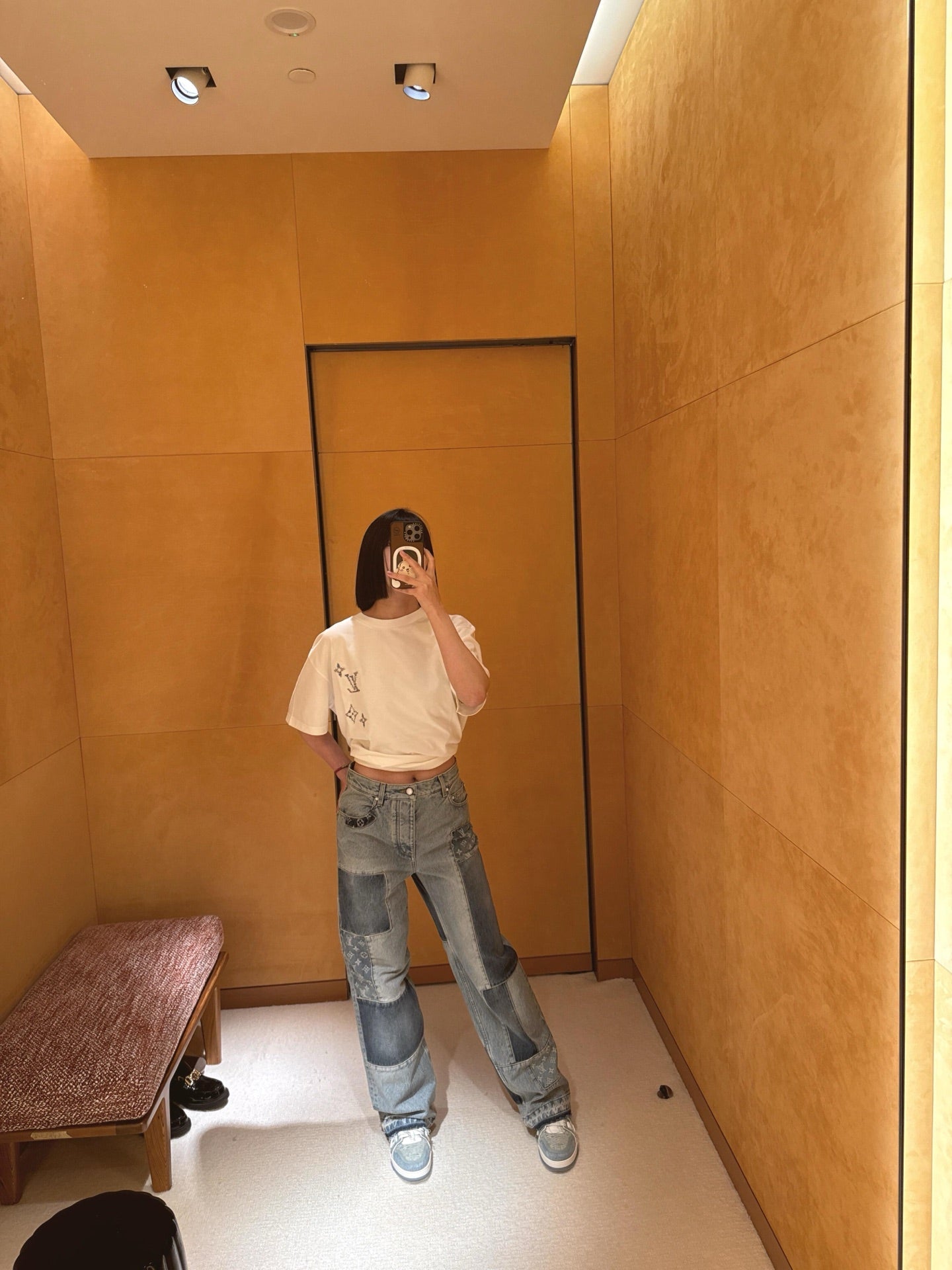 BVG / 루이비통 패치 이음 모노그램 청바지