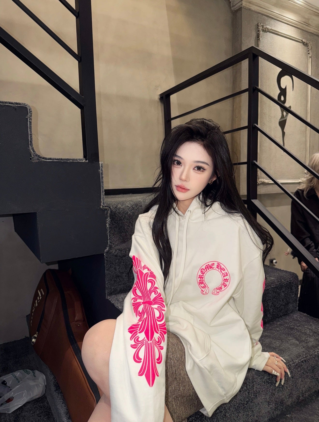 BVG / 크롬하츠 핑크 말굽마크 후드집업