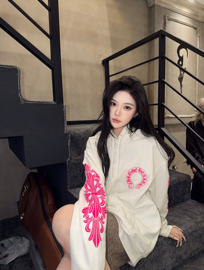 BVG / 크롬하츠 핑크 말굽마크 후드집업
