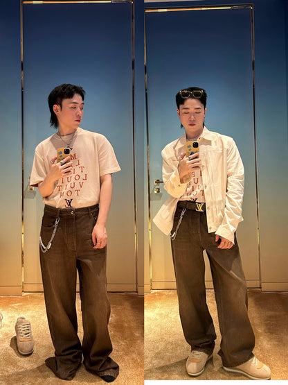 BVG / 루이비통 마크 라운드넥 반팔 티셔츠