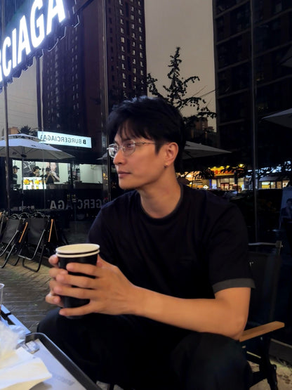 BVG / 프라다 이중레이어 가짜 디자인 면 티셔츠