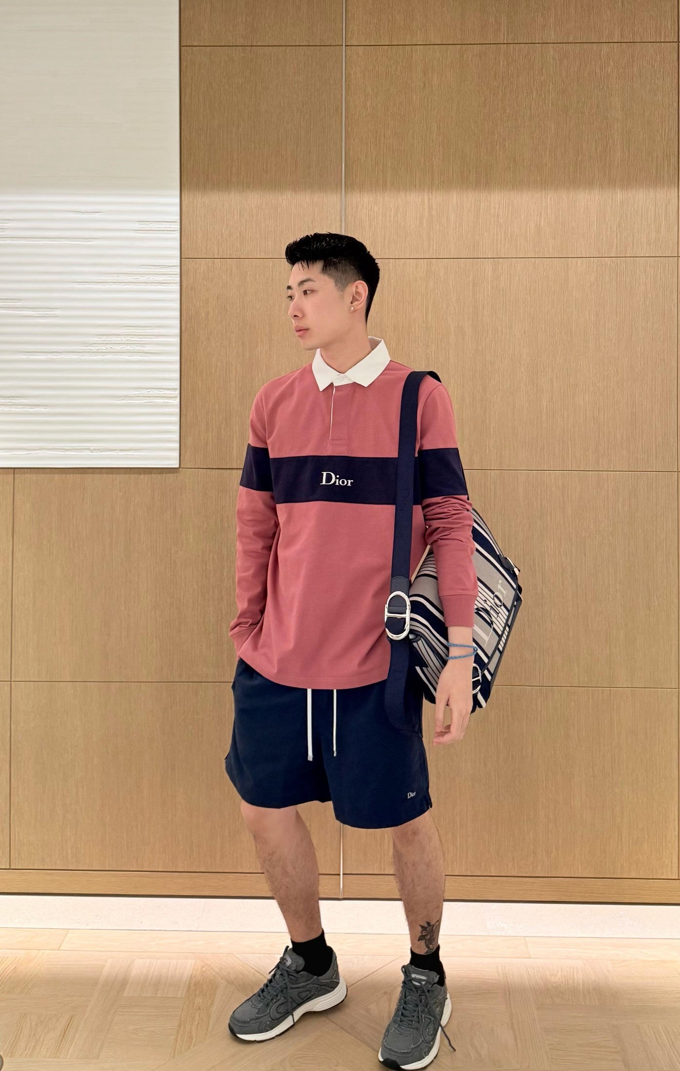 BVG / 디올 작은 마크 비치 반바지