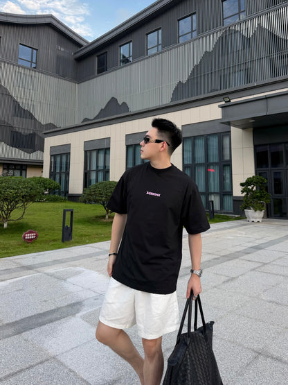 BVG / 발렌시아가 핑크 레터링 자수 프린트 티셔츠