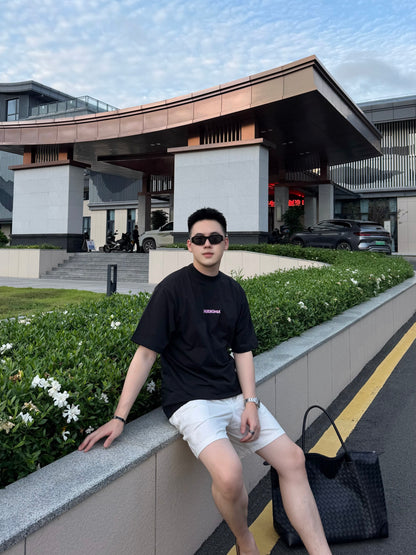 BVG / 발렌시아가 핑크 레터링 자수 프린트 티셔츠