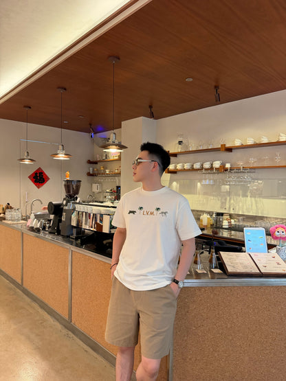 BVG / 루이비통 열대동물 자수 반팔 티셔츠
